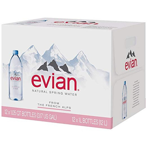 Evian Natural Spring Water (1 L, 12 Pk.) (paquete De 2)