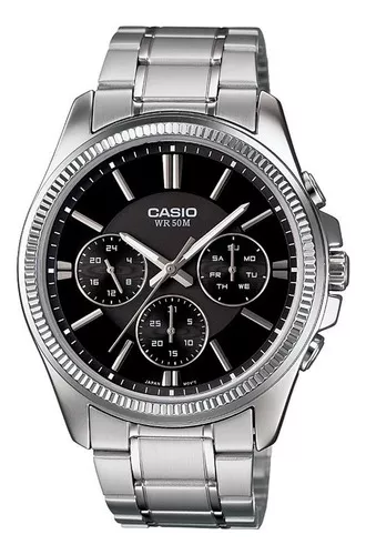 Reloj Casio Ef 539D 1A Analogo Digital Plateado Para Hombre
