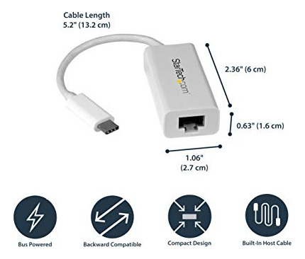 Startech.com Adaptador Usb C A Gigabit Ethernet - Blanco - U