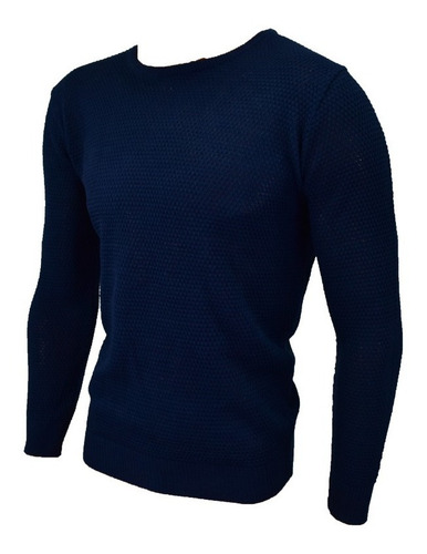 Imagen 2 de 4 de Sweater Panal Hombre Pullover Entallado Hilo Varios Colores