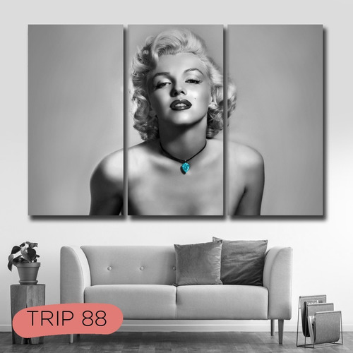 Cuadro Marylin Monroe Trípticos 60x90 Canvas Moderno Marilyn