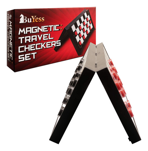Juego De Damas Magnetico, 25 X 25 Cm, Mini Juego Portátil Para Niños, Adultos Y Familia