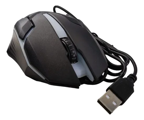 Mouse Videojuegos Sensor Óptico Usb Iluminación Rgb 1200 Dpi