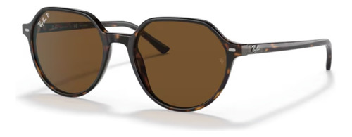 Óculos De Sol - Ray-ban - Thalia Rb2195 902/57 53 Polarizado Armação Havana Haste Tartaruga Lente Marrom Desenho Quadrado