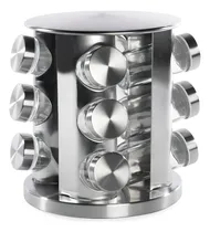 Comprar Especiero Giratorio Condimentero Acero Inoxidable Frasco X12 Color Plateado