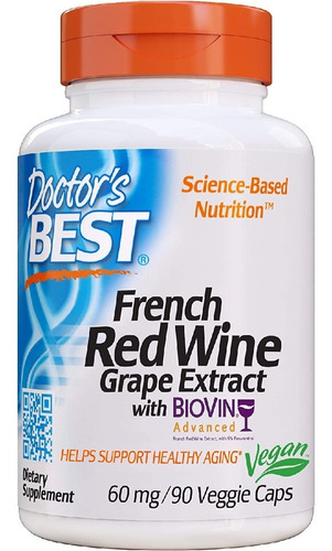 Extracto De Uva De Vino 60 Mg Doctor's Best 90 Capsulas