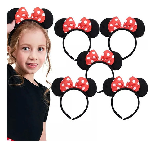 6 Diadema Mickey Raton Disfraz Orejas Mouse Minnie Fiesta