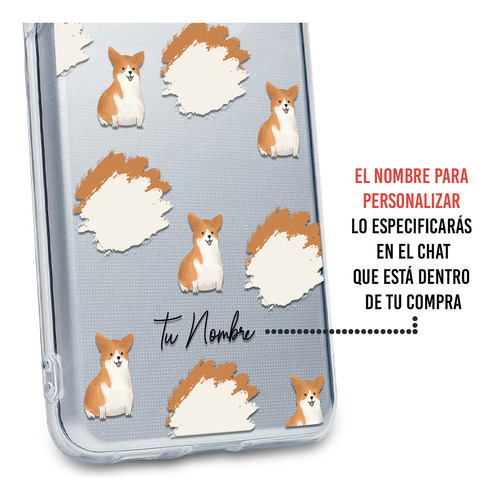 Funda Para Zte Para Mujer Perrito Corgi Manchas Con Nombre