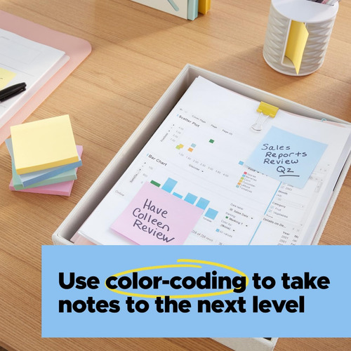 Sticky Notes Post-it Wanderlust Pastels 100% Recycled Paper