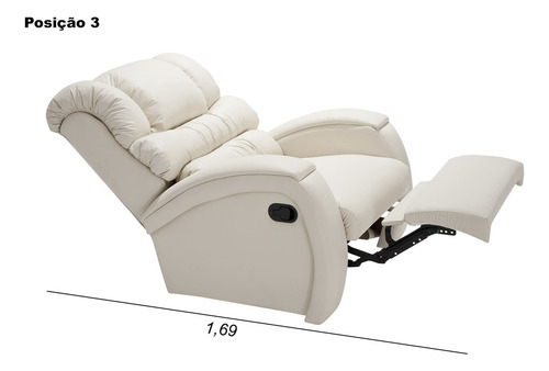 Poltrona Reclinável Imperial Com Mocho Cor Gelo 308