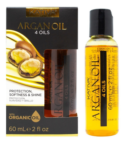 Imagen 1 de 2 de Kativa Argan Oil Serum Reparador Brillo Cabello Seco X 60ml