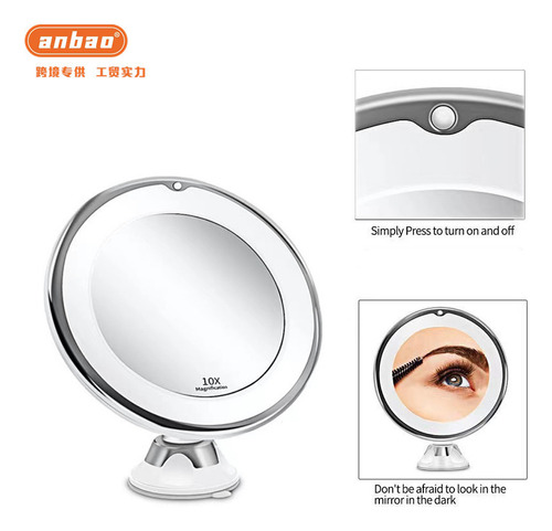 Espejo Cosmético Led Con Luz De Relleno, Puede Girar 360°