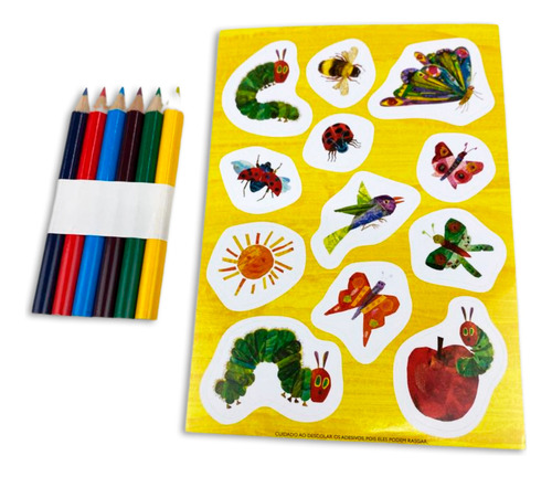 Eric Carle, Uma Lagarta Muito Comilona - Colorindo Com Adesivos (editora On Line, Lacrado), De Geek., Vol. 1. Editorial Editora On Line, Tapa Mole, Edición 1 En Português, 2023