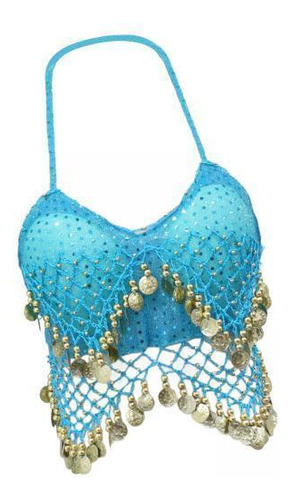 2 Trajes De Top Corto Con Lentejuelas, Ropa De Baile, Azul