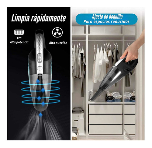 Imagen 8 de 10 de Aspiradora Inalámbrica Alta Potencia Recargable Accesorios