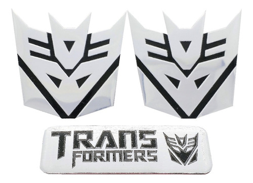 Emblemas Transformers Logo Autobots Decepticons Set Aluminio