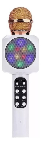 Micrófono Para Karaoke Bluetooth Con Parlante Y Luces Rgb