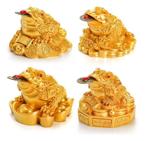 Zenfun Paquete De 4 Ranas De Dinero Feng Shui Y Moneda De L.