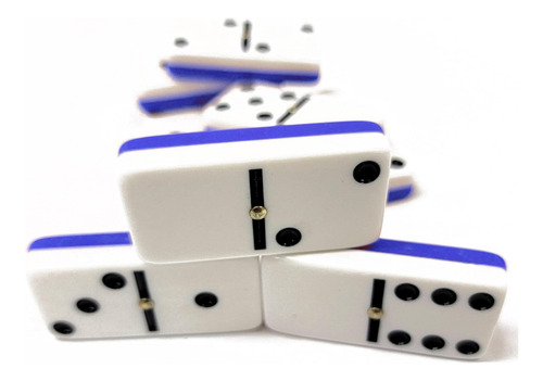 Marion & Co Domino Double Six 6 6 Tonos Bicolores Azul