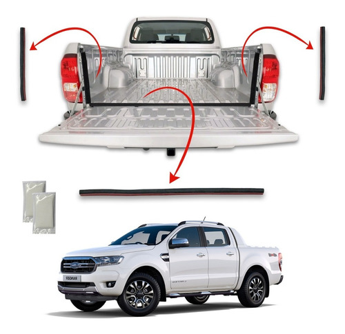 Burlete Caja Portón Kit Sellado Ford Ranger 2021/22 Kenny