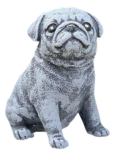 . Estatua De Resina De Cachorro Pug En Miniatura Para