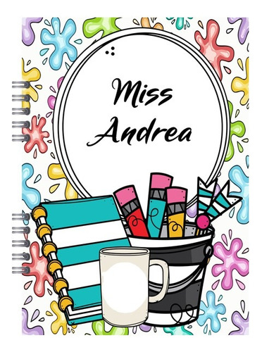 Agenda Docente Miss Personalizado + Lápiz De Regalo