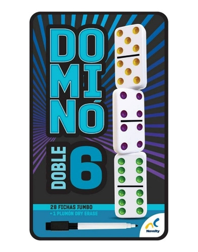 Juego De Mesa Novelty Dominó Doble 6 Con 28 Fichas Jumbo