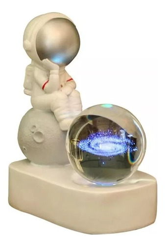 Lámpara De Led 3d Modelo Galaxia Astronauta Bola De Cristal Color de la estructura Blanco