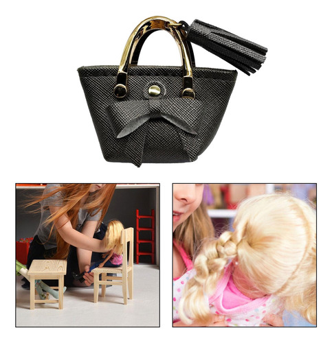 6 Mini Bolso 1/6, Bolsa De Compras En Miniatura, Negro