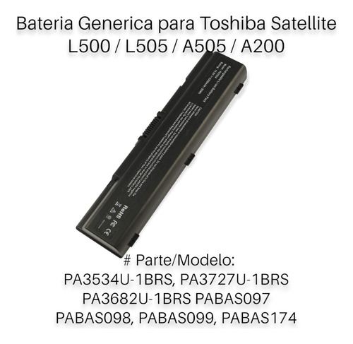 Bateria Generica Nueva Para Laptop Toshiba L500 Pa3534u-1brs