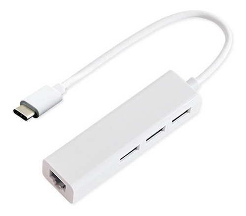 Adaptador Usb 3.1 Tipo C A Hub Usb  Y Puerto Rj45 Lan 