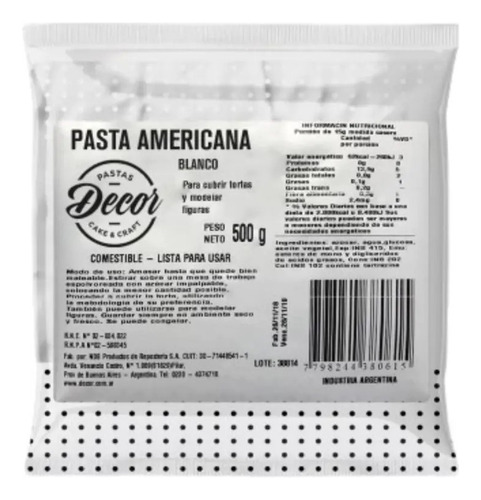 Pasta Americana Decor Para Cubrir Tortas Boticadelpastelero