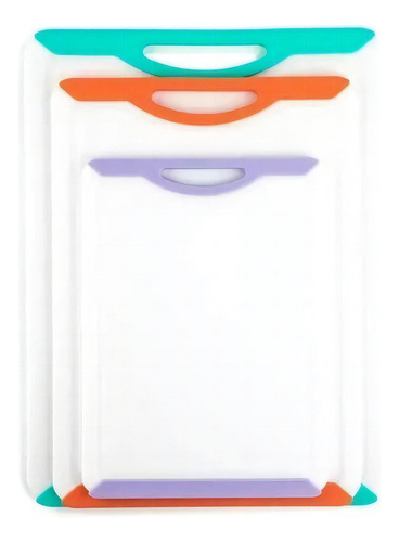 Juego De Tablas Para Picar Alimentos Core Kitchen 3 Piezas Color Blanco Antideslizante