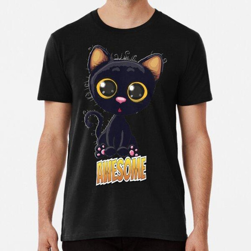 Remera Gatito Awesome Cat Cute Kawaii Cartoon Algodon Premiu