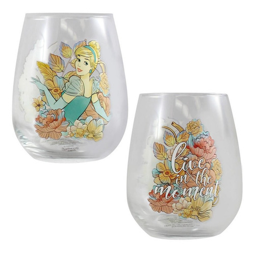 Imagen 4 de 5 de Disney Princesas Vasos De Vidrio De 500ml Originales Bioworl