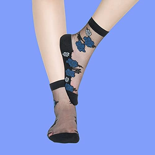 Calcetines Transparentes Negros Para Mujer Y Niña, Calcetine