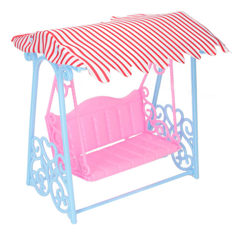 Columpio De Juguete Para Casa De Muñecas, Con Soporte Azul,