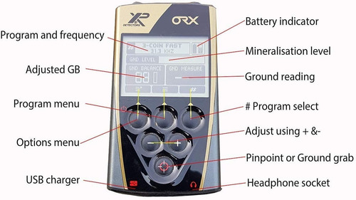 Imagen 2 de 3 de Xp Orx Detector De Metales Inalambrico Rc Oro Plata Entierro