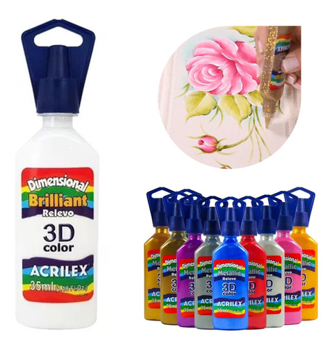 Tinta Dimensional Relevo 3d 35ml Brilhante - Acrilex