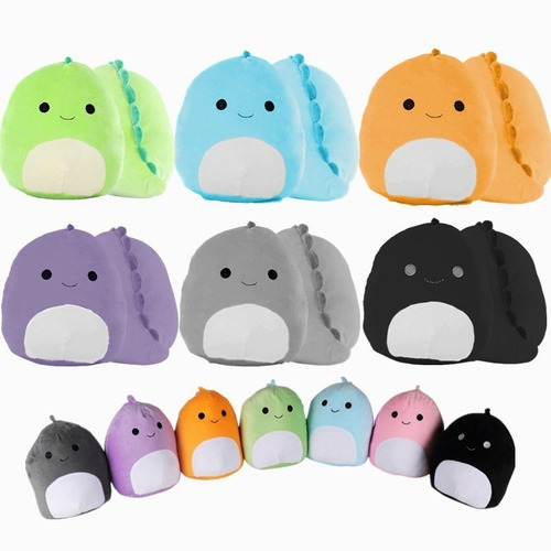 Peluche Juguetes Squishmallow 3d Dinosaurio Verde Almohada S