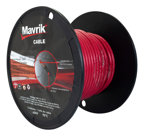 Cable Mavrik Cal. 10 Rojo 25 Mts