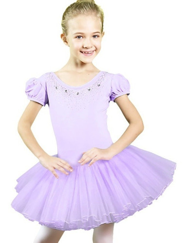 Imagem 1 de 8 de Vestido Infantil Ballet Bailarina Diamante Saia Tutu Armada
