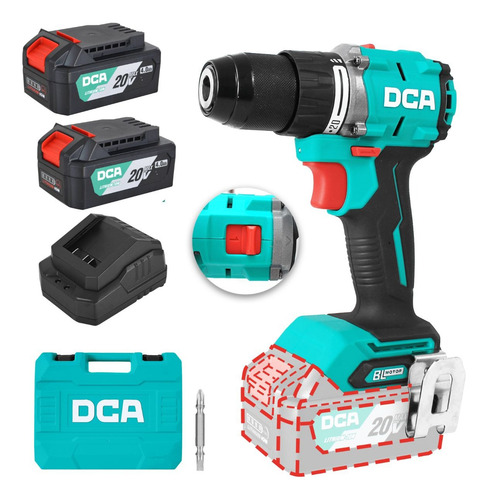 Taladro Percutor 20v Brushless 13mm 60n.m 20+2 B:4.0ahx2 - A