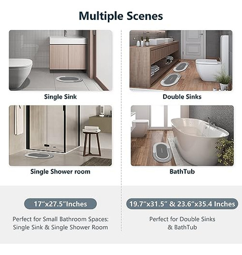 Tapete De Baño Súper Absorbente, Tapete De Baño De Secado Rá