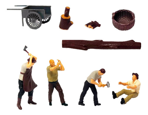 4 Piezas De Muñecos De Madera En Miniatura Para Juegos 87
