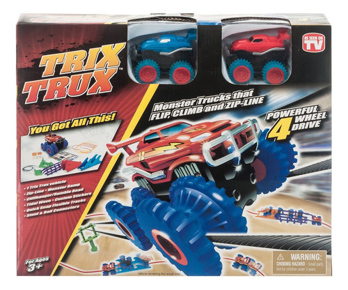 Monster Truck Trix Trux Acrobático Rampas Tirolesa Acessório Cor Colorido
