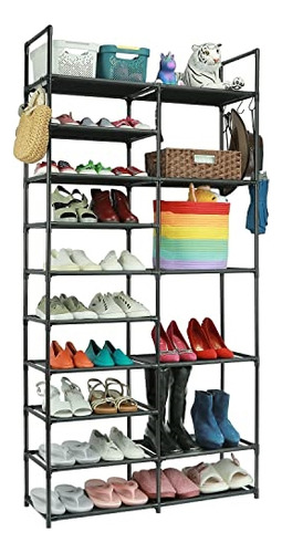 Organizador De Zapatos Grande Negro Para Garaje Y Dormitorio