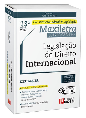 Legislação De Direito Internacional 13ª Ed. 2018 Maxiletra