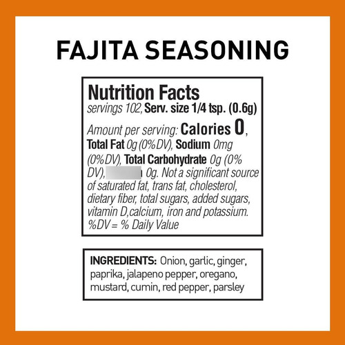 Mezcla De Especias Para Fajitas Tarro 51 Gramos
