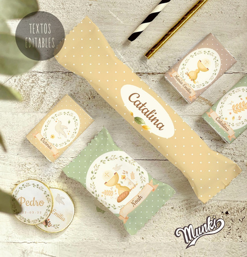 Kit Imprimible Comunión Deco Y Candy Pdf Textos Editables 